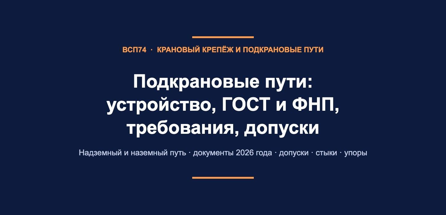 Подкрановые пути: устройство, ГОСТ и ФНП, требования, допуски