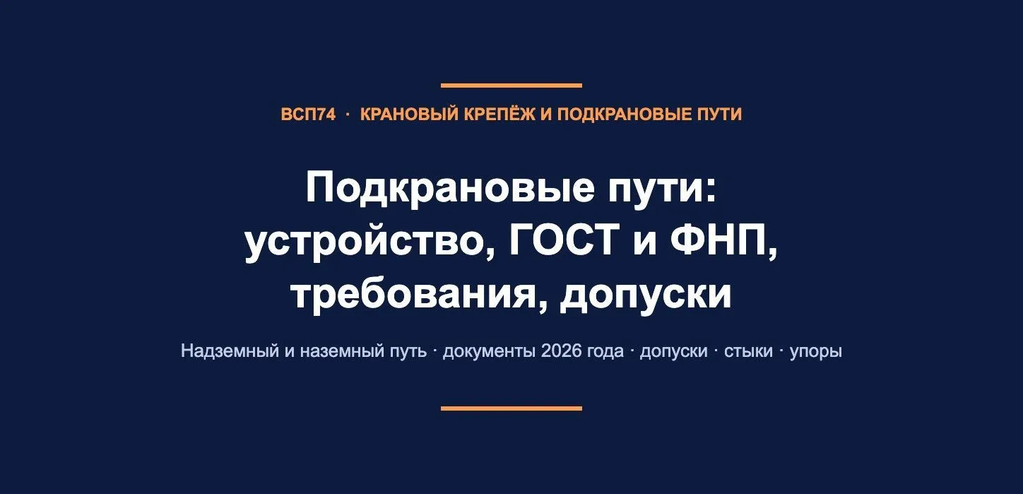 Подкрановые пути: устройство, ГОСТ и ФНП, требования, допуски