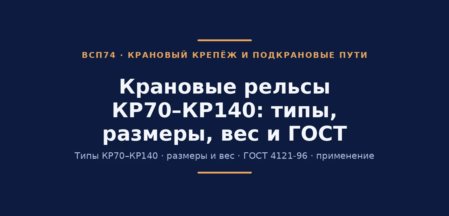 Крановые рельсы КР70–КР140: типы, размеры, вес и ГОСТ