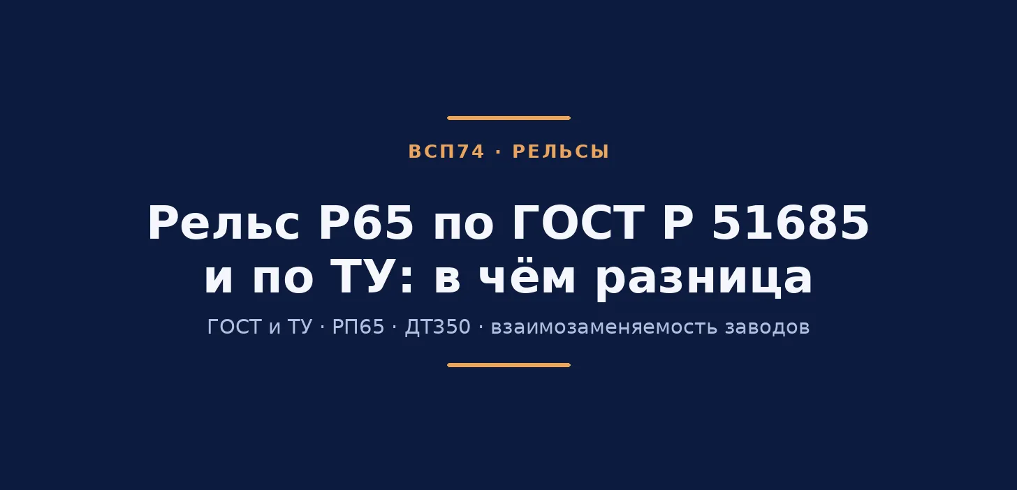 Рельс Р65 по ГОСТ Р 51685 и по ТУ: в чём разница и почему рельсы разных заводов взаимозаменяемы